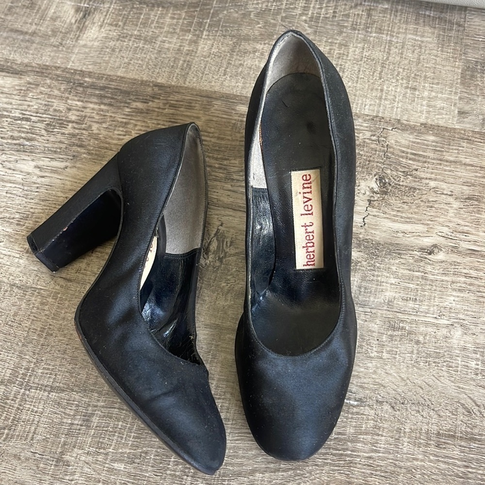 Herbert Levine satin block heel shoes